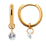 Les Tr&eacute;sors De Lily [R5765] - kullatud r&otilde;ngask&otilde;rvar&otilde;ngad 'Sissi' valgest kullast - 10 mm - 4 mm valge