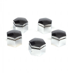 BSP633 5 Pieces Car Wheel Bolt Screw Cover 1008208 Silver Color Plastic Cap for Vauxhall Opel GM 21.40 mm* 22 mm