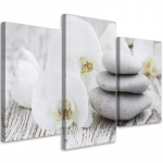 Kolmeosalise pildiga l&otilde;uenditr&uuml;kk Orchids Zen Spa Stones 60x40 hall v&auml;rv