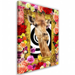 L&otilde;uendiprint Giraffe Colorful Flowers 40x60 mitmev&auml;rviline