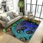 Luksuslik roheline vaip kaasaegsele diivanilauale elutoa 3D-p&otilde;randamatt linnusulgedega, tr&uuml;kitud magamistoaga vaibad, tugitoolimatt 160x200cm 1pcs