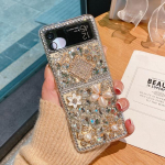 Luksuslik Bling Rhinestone telefoni&uuml;mbris Samsung Galaxy Z Flip 3 jaoks. Tee ise kaasaskantav k&auml;ev&otilde;ru teemantkate telefonile Galaxy Z Flip 4 For Samsung Z Flip 3