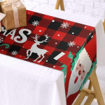 J&otilde;ululaualipp Lumememme pleed Prindi uusaasta Talvek&ouml;&ouml;k Laudlina Laualipp Perepeo restorani kaunistus 150x33cm punane