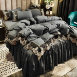 Yutong High-End Light Luxury Collection Art European Lace Voodiriided 4-osaline (Tekikate *1 voodi seelik *1 padjap&uuml;&uuml;r *2) 2.0m(4Pcs/Set)