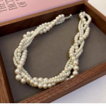 Mitmekihiline barokkne kaelakee p&auml;rliga kaelakee retro kerge luksuslik kaelakee naistele 42CM