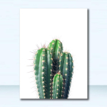 P&otilde;hjamaade taimede maalimine ja tr&uuml;kised seinapildid elutuppa V&auml;rske roheline kaktus Suured troopilised lehed Seinakunst l&otilde;uend 21x30 No Frame