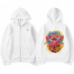 Anime Demon Slayer T&otilde;mblukuga kapuutsid Kimetsu No Yaiba Funny Boar Head Inosuke Zip Up Kapuutsiga dressipluusid Pikad varrukad Pusad Meeste Mantlid Jakid XL valge