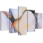 Viieosalise pildiga l&otilde;uenditr&uuml;kk Abstraction Beige 100x70 beež