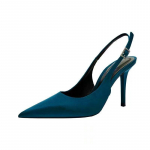 Uued naistekingad, sinised Euroopa ja Ameerika &Uuml;hendriigid vabaaja madala suu otsaga &uuml;hekordsed kingad Ni&scaron;&scaron; Retro v&auml;rvi prantsuse temperament k&otilde;rged kontsad naistele 35 sinine