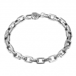 Lihtne S925 h&otilde;bedane 8 mm kuue t&auml;hem&auml;rgiga mantra meeste ja naiste k&auml;ev&otilde;rud hip-hop punk trendikas kett, moe luksuslik kingitus 22cm