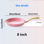 Innerwell K&ouml;&ouml;gi Praepann Mittekleepuv Pann Toksiinivaba Pannid Kivist K&uuml;psetusn&otilde;ud Hommikusandwich Praetud Muna Gurmee Kokk Pink-8 inches