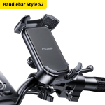SmartDevil rattatelefoni hoidik 360&deg; vaatega universaalne jalgrattatelefoni hoidja 4,7-7,2-tollise mobiiltelefoni aluse jaoks p&otilde;rutuskindlale kronsteinile S2 Black gray