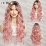 S&uuml;nteetiline parukas pikk laineline lokkis Ombre tumedat v&auml;rvi top kuni segatud valge blondi ja musta v&auml;rvi parukad naistele kuumakindlad