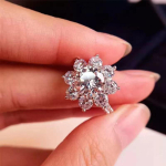 Mood t&otilde;eline moissanite luksuslik p&auml;ikeselille s&otilde;rmus 1 kat D v&auml;rvi VVS1 Lab teemandid 925 sterling h&otilde;be naistele pulmapeened ehted 5 brown