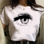 Eyes Print Y2k t-s&auml;rgid naiste harajuku naljakas Tee naiste 2000. aastate graafiline Jaapani riietus XL