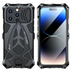 Metallist t&auml;ielik kaitse&uuml;mbris IPhone 15 14 13 12 Pro Max 14 Plus IPhone 11 X XS MAX XR korpuse p&otilde;rutuskindel Fundas p&otilde;rkeraua kaitsekate For iPhone 15Pro must
