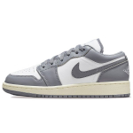 Air Jordan 1 Low GS Vintage Grey Laste tossud Stealth White Sail 553560-053 35.5