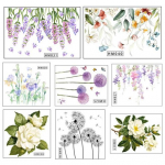 WC-poti kaane kleebis, isekleepuv, mittepleekuv eemaldatav veekindel taim, lillede teema WC-istme kaane kleebis kaunistus D