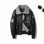 Meeste r&otilde;ivad pluss suuruses Mootorrattar&otilde;ivad Karusnahast Integreeritud Ameerika Retro rev&auml;&auml;rid Fliisvoodriga lennu&uuml;likond, nahkmantel 5XL