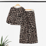 ZANZEA naiste pluusi ja p&uuml;kste vabaaja kaheosaline leopardtr&uuml;kiga &uuml;likonnakomplekt 4XL