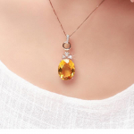 POMOiii punane tsirkoonist ripats kaelakee vintage aksessuaarid naistele peokingitus elegantsed ehted kollane