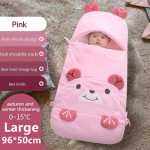 Multifunktsionaalsed beebi magamiskotid &uuml;mbrikud 0-15M vasts&uuml;ndinu Winte m&auml;hkimis&uuml;mbris magamiskotid jalutusk&auml;rule 96*50cm reisivoodi beebivoodi 5-15 monthes thickness roosa