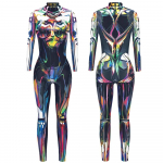 Punk Gothic Jumpsuit Catsuit Sexy Women Cosplay Kost&uuml;&uuml;mid Halloween Bodysuit M