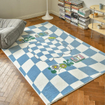 Uus mood Ameerika retroh&otilde;nguline elutuba Kunstiline naeratav vaip Magamistoa suur ala kaunistus Pehme trendikas armas ruuduline vaip 80x120cm