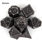 7 tk h&otilde;bekala kaaluga metallist t&auml;ringud t&auml;ismetallist mitmetahuline t&auml;ringukomplekt, mis sobib rollim&auml;nguks RPG lauam&auml;ngu kaardim&auml;nguks mitmev&auml;rviline