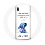 &Uuml;mbris Samsung Galaxy A10 Lilo ja Stitch Ohana Quote White jaoks