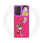 Coque pour Samsung Galaxy A52 BTS BT21 Cooky Et Tata Bangtan V Et Jungkook Fanart