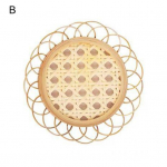 Rattan Coaster Retro peen bambusest lillekujuline kohvi Boho aluste elutuba A