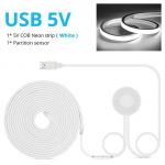 DC5V COB neoonvalgusega LED-riba l&auml;bitav puidust k&auml;sitsi p&uuml;hkimisanduri l&uuml;liti h&auml;mardatav neoonk&ouml;istoru lamp ruumi taustvalgustuse sisustus 1m