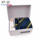 Cozy Up 5-osaline komplekt Paisley meeste lips, sealhulgas lips, kandiline sall, manseti lipsu klambriga kinkekarp