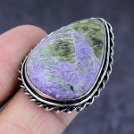 Natural Purpurite Gemstone Handmade 925 Steling Silver Gift Ring Size 7.5 i8t07