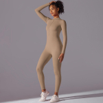 Nessaj t&otilde;mblukuga jooga kombinesoon kehatreeningu tantsukombinatsioon naiste j&otilde;usaali &uuml;hes t&uuml;kis kost&uuml;&uuml;m Seksikas Push Up spordi&uuml;likond M kakao v&auml;rv