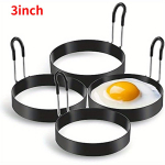 4 tk roostevabast terasest munafrit&uuml;&uuml;r munavorm isetegemine hommikus&ouml;&ouml;gi &uuml;mmargune munapannkoogiring K&ouml;&ouml;gitarvikud Vidinad 4pcs must