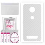 apgo Protective Skin Sticker for the back compatible with Motorola Moto Z2 Play, Wrap Film, Foil, Vinyl - Pattern Transparent Carbon