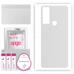 apgo Protective Skin Sticker for the back compatible with TCL 30 XL, Wrap Film, Foil, Vinyl - Pattern Transparent Carbon
