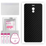 apgo Protective Skin Sticker for the back compatible with Meizu M6 Note, Wrap Film, Foil, Vinyl - Pattern Carbon Black