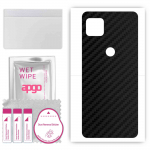 apgo Protective Skin Sticker for the back compatible with Motorola Moto G Power 2021, Wrap Film, Foil, Vinyl - Pattern Carbon Black