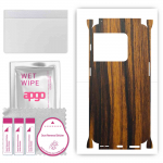 apgo Protective Skin Sticker for the back+sides compatible with OnePlus 10 Pro, Full Wrap Film, Foil, Vinyl - Pattern Tigerwood