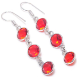 Natural Mozambique Garnet Gemstone 925 Sterling Silver Earring 2.29 i9u63