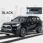 1/24 m&otilde;&otilde;tkavas Toyota Highlanderi maasturi mudelauto, tsingisulamist m&auml;nguauto, laste audiovisuaalne kingitus poistele ja t&uuml;drukutele 1/24-Size:21*8*7.5cm must