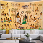 Vana-Egiptuse seinavaibad Seinaripp Hierogl&uuml;&uuml;filised nikerdused Boho Toakaunistused Aksessuaarid Egiptuse Seinavaibad Esteetilised 200x150cm