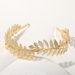 Uus kullav&auml;rvi lehtedega peapael Peakate kroon tiaara peakate jumalanna kreeka pea ehe pruudi pulmajuukse aksessuaarid