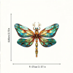 Populaarne 2D v&auml;rvilisest klaasist Dragonfly akr&uuml;&uuml;lkaunistusega auto ripats, kott, dekoratiivne kingitus v&otilde;tme ripats seljakoti ripats