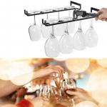 30 cm Stemware veiniklaasi rest Seinale kinnitatav sepistatud must