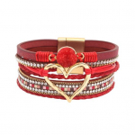 Daami k&auml;ev&otilde;ru Mitmekihiline kivist kunstnahast boheemlaslikus stiilis punutud s&uuml;damega kerge randme ehted Daami k&auml;ev&otilde;ru k&ouml;iega randmepael roosa