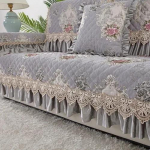 Four Seasons universaalne suur seelik-diivani kate Euroopa stiilis libisemiskindel diivanmatt Luksuslik elutuba pitsist padi diivanr&auml;tik 70x180x18cm